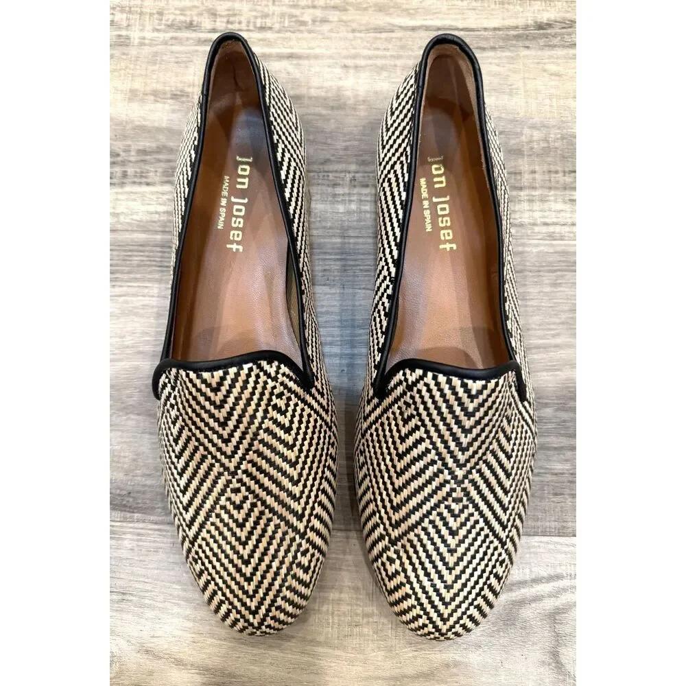 Jon Josef Women's Gatsby Loafer Woven Slip On Flats Shoe Size 7M Made in Spain